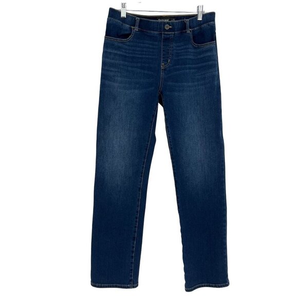 Betabrand Women's Blue Straight Leg 4‎ Pocket Denim Jeans L - Picture 7 of 8